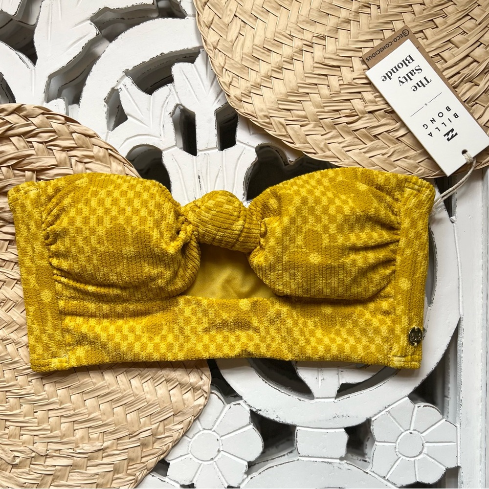 🔥🔥 BILLABONG - Salty Blonde Made Ya Look Knot Bandeau Bikini Top - Picture 2 of 16